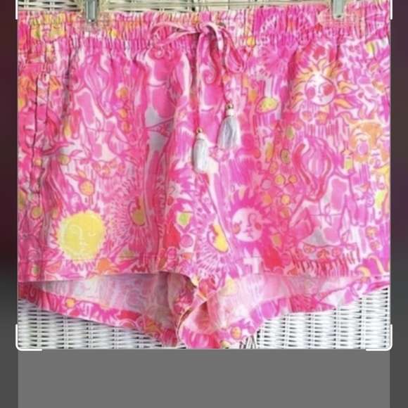 Lilly Pulitzer Pants - Lilly Pulitzer Pink and Yellow Women's Shorts, "Kinis In The Keys."